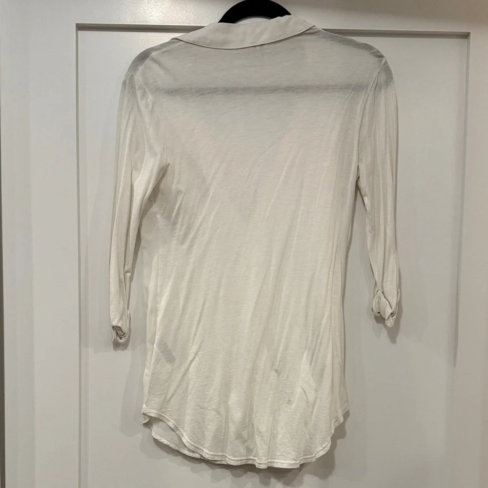 Splendid 3/4 Sleeve Women's White Blouse, Size S - Picture 7 of 7